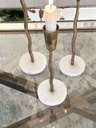 Set de 3 candelabros dorados base marmol