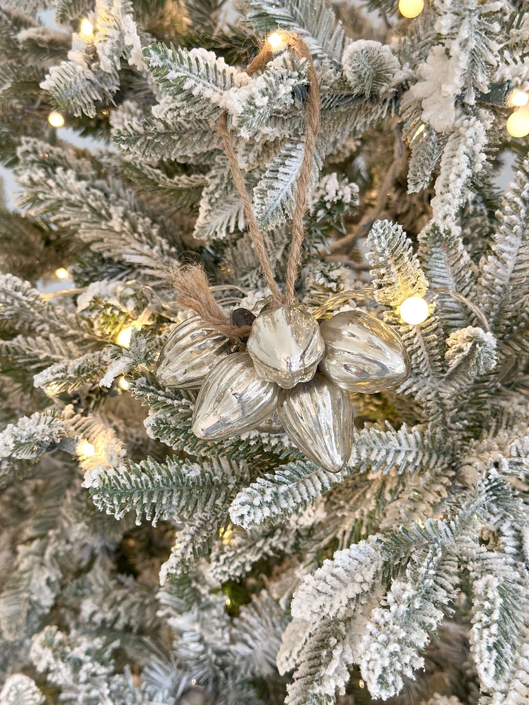 Ornamento con mini bellotas de mercury glass