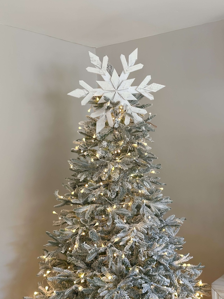 Snowflake blanco de madera