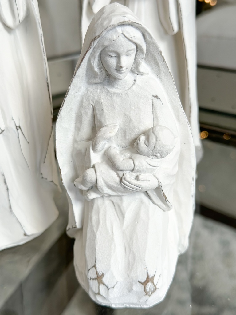 Nacimiento tallado blanco 5 piezas