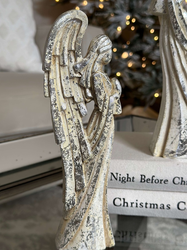 Set de 2 angeles lamina de plata