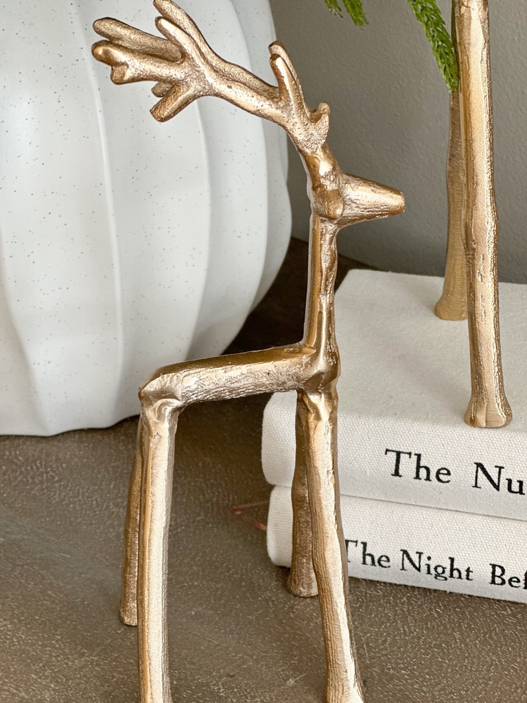 Set de 2 venados modernos dorados grandes