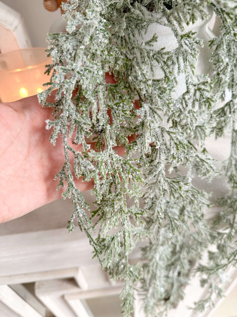 Rama de flocked cedar colgante