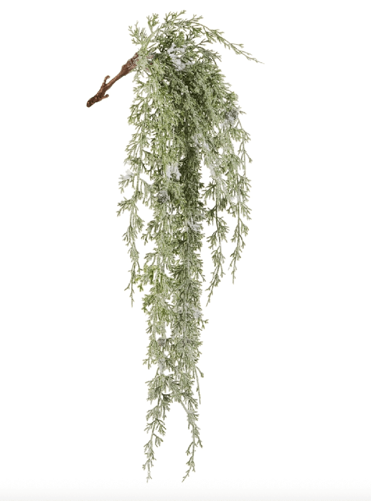 Rama de flocked cedar colgante