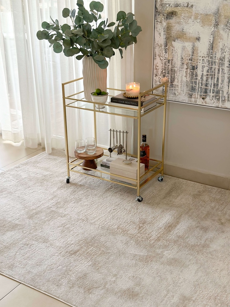 Alfombra abstracta crema