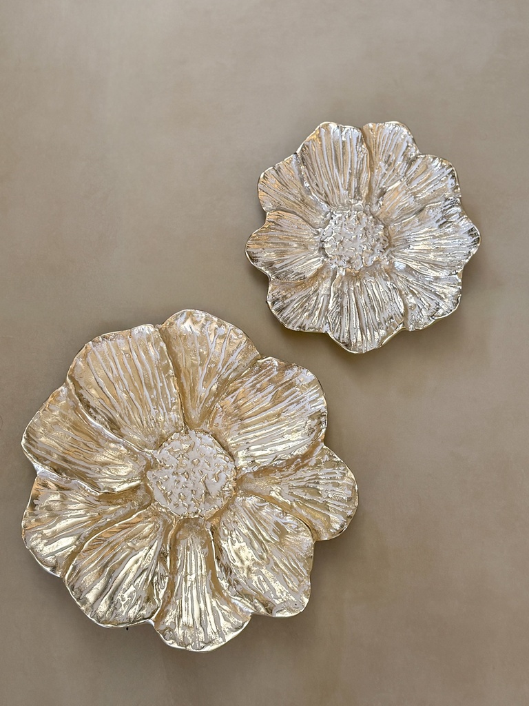 Set de 2 flores doradas de pared