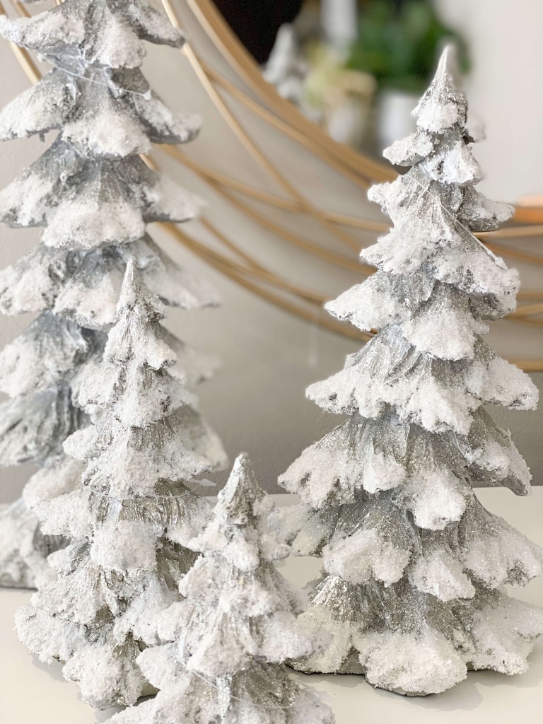 Arboles plateados nevados (4 tamaños)