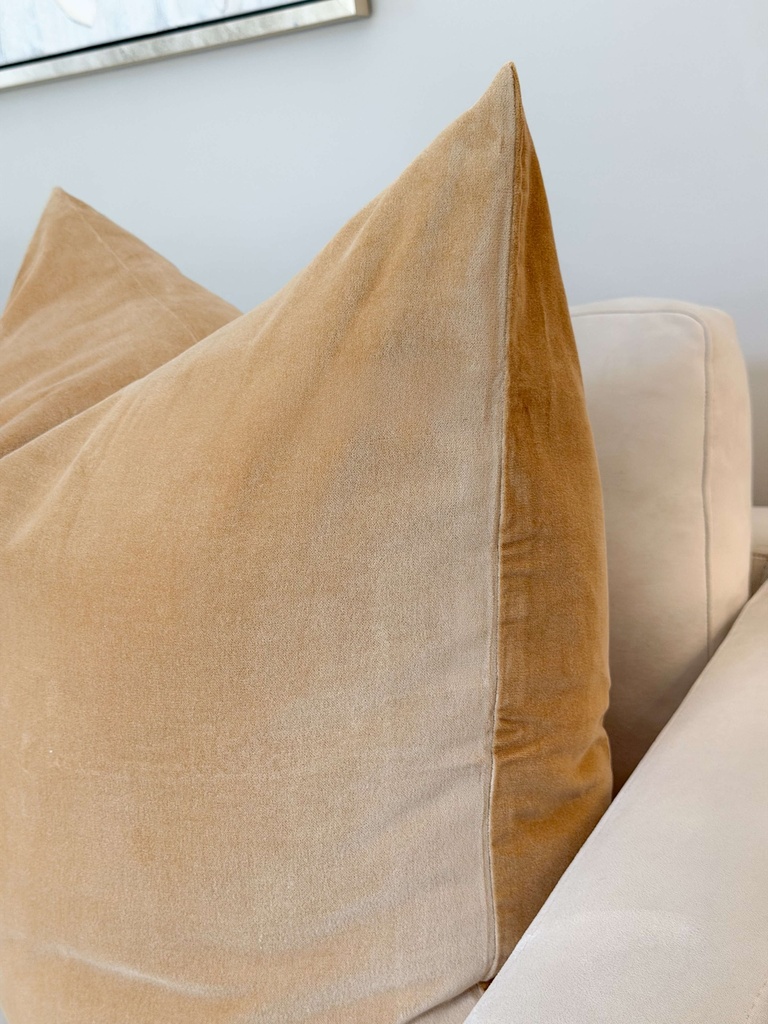 Forro de cojin euro terciopelo dorado