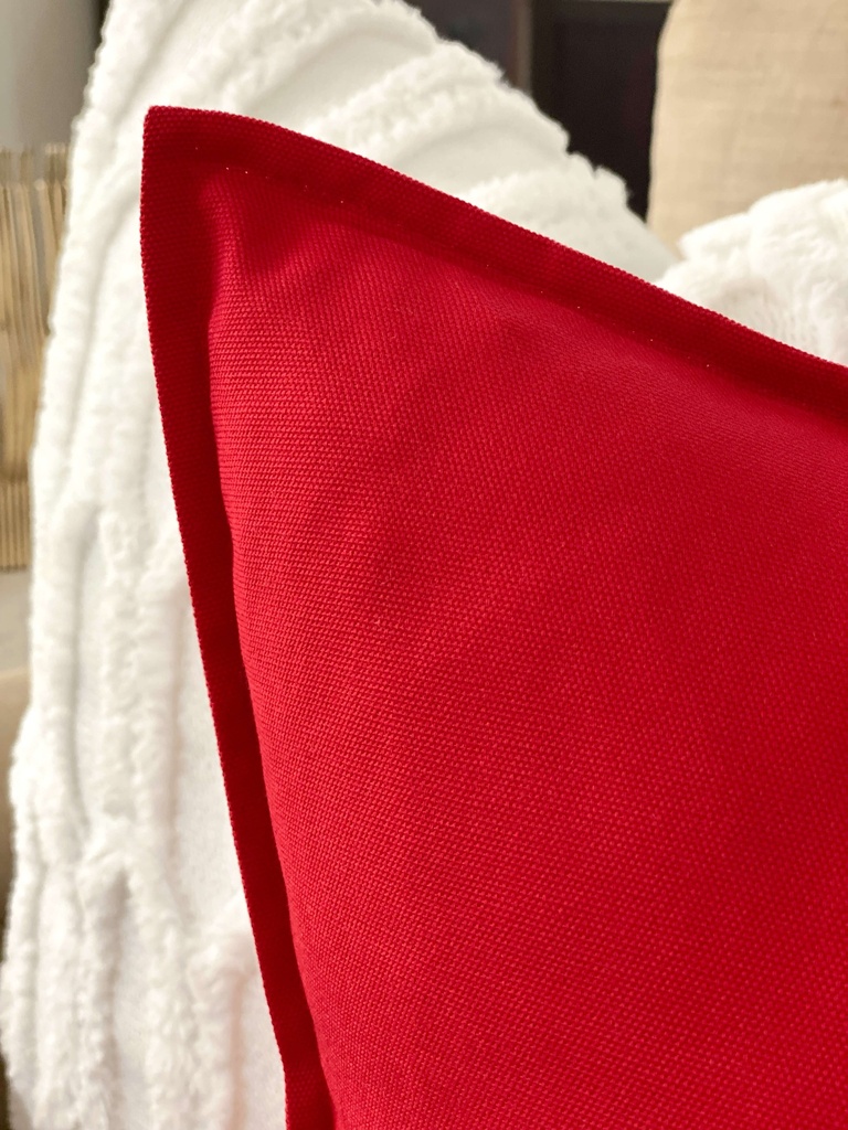 Forro de Cojin Rojo de Algodon