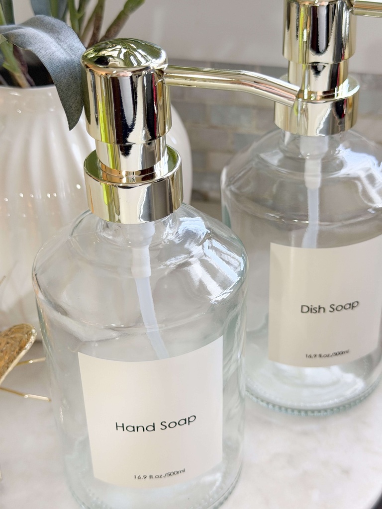 Set de 2 dispensador de jabon transparentes