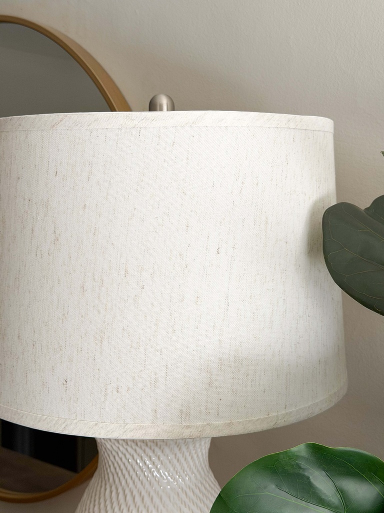 Lampara de ceramica tipo mimbre