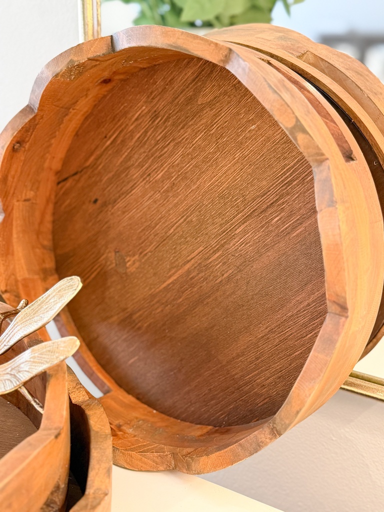 Bandejas de madera scalloped (3 Tamaños)