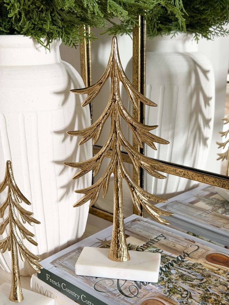 Arboles dorados con base marmol
