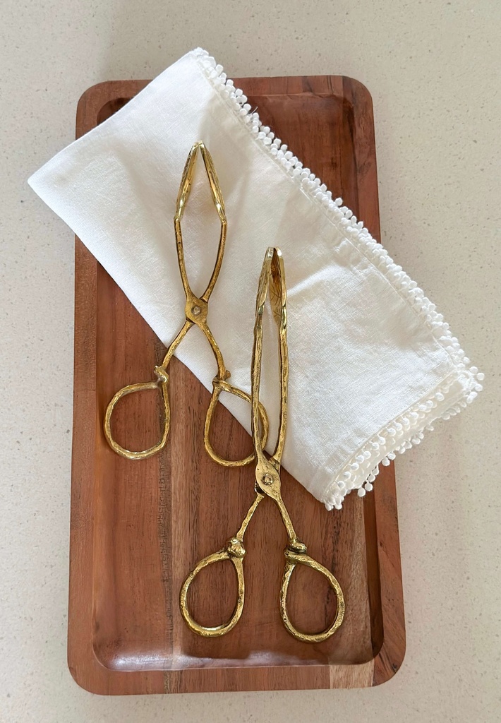 Pinza dorada forma hoja eucalipto