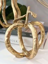 Set de 2 frutas de metal (Dorado y plateado)