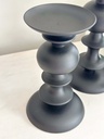 Set de 2 candelabros negros anchos