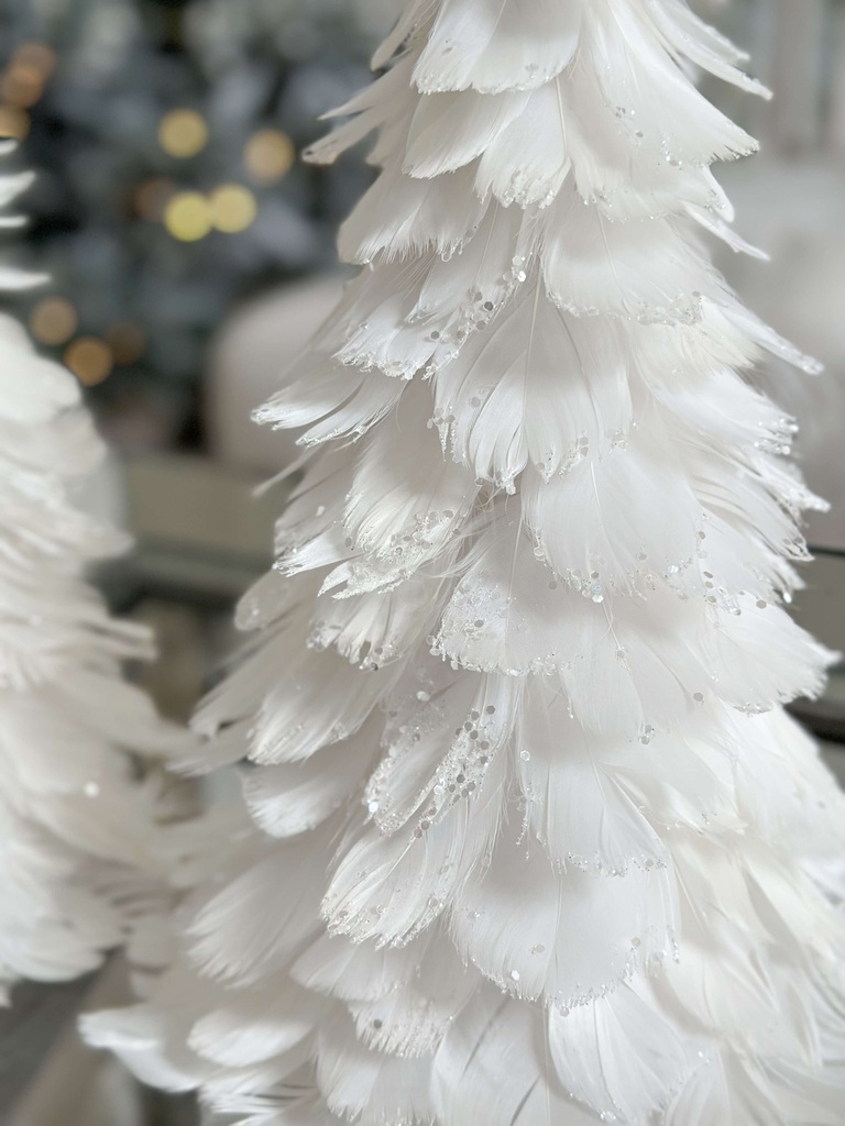 Set de 2 arboles de plumas blancas