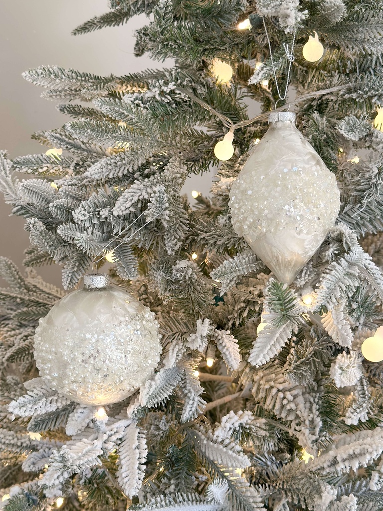 Set de 2 Esferas Navideñas Perla