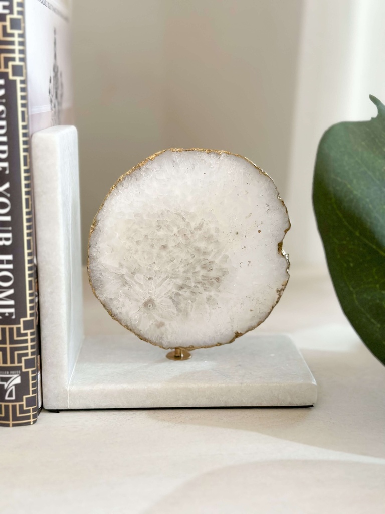 Sujeta libros de ágata y mármol