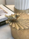 Joyero redondo dorado con pajarito