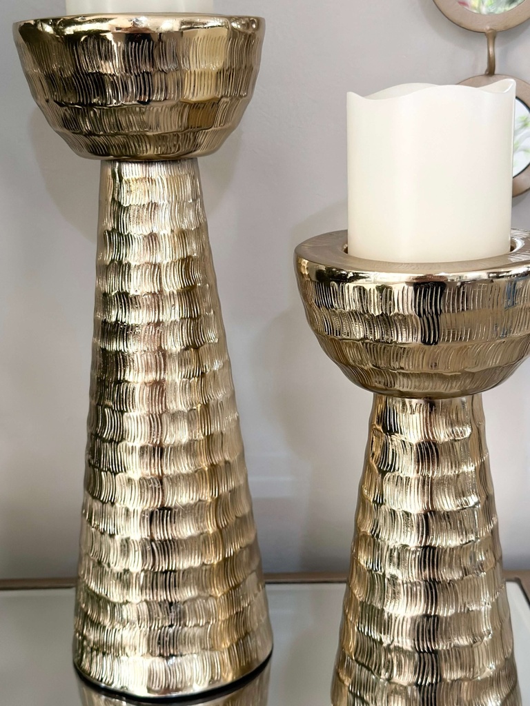 Set de 2 candelabros dorados melanie