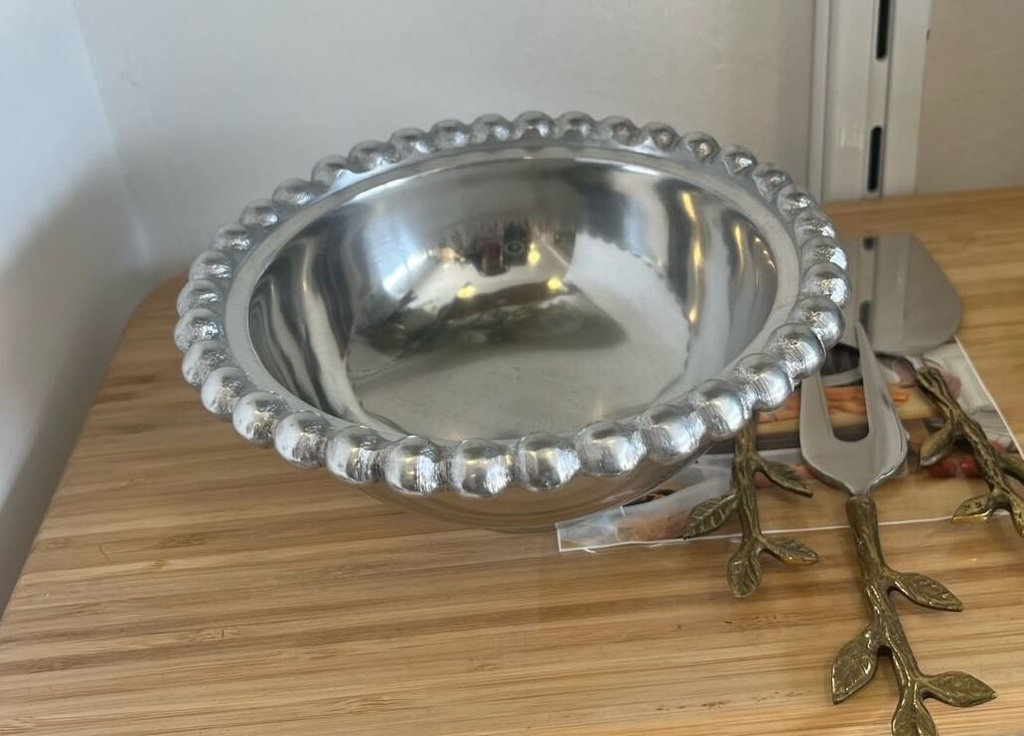 Beaded bowl plateado