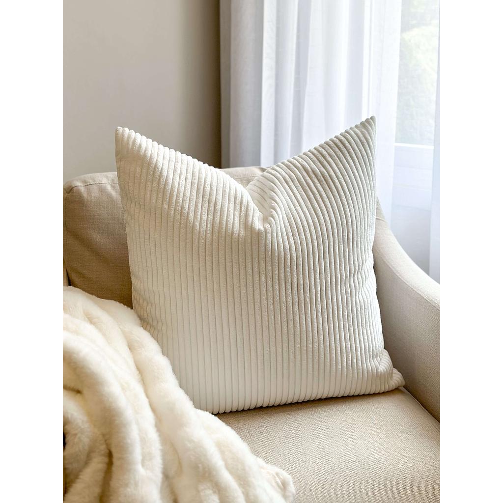 Forro de cojin Euro Blanco Corduroy