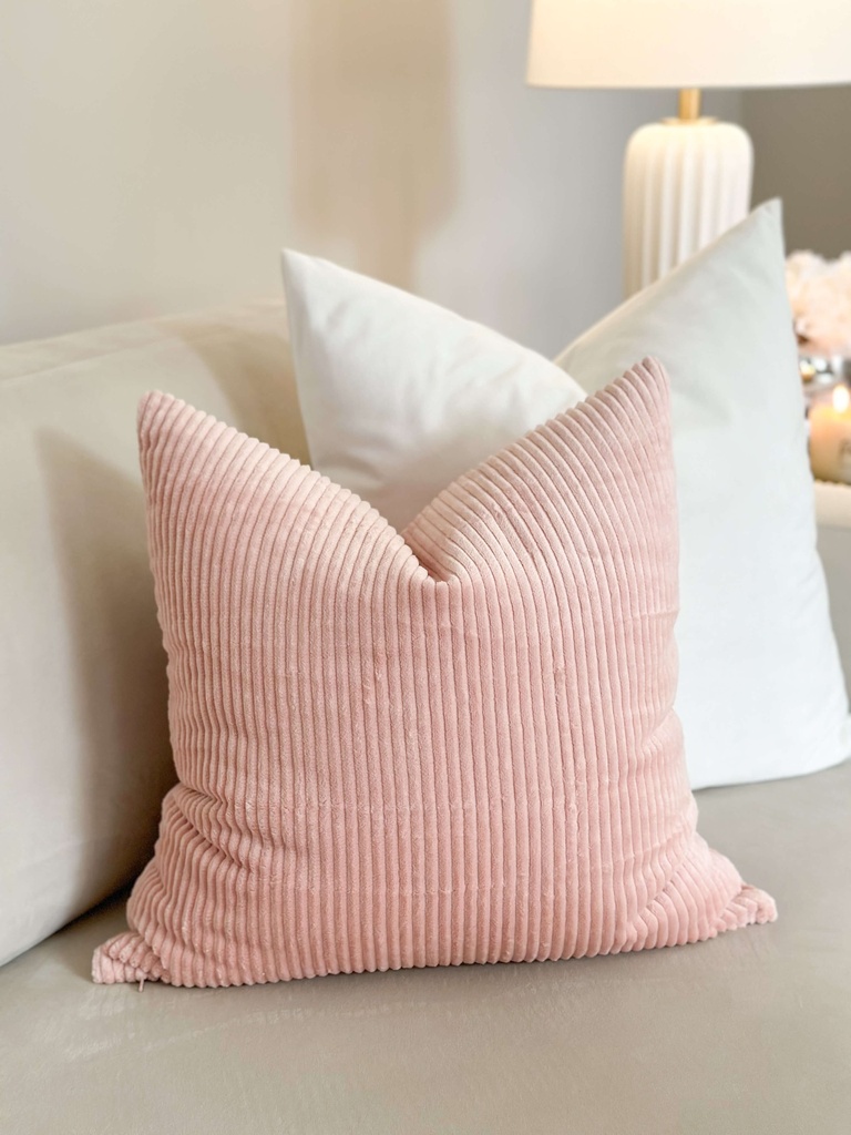 Forro de cojin corduroy rosado