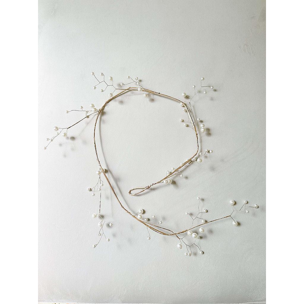 Guirnalda Dorada con perlas pequeña