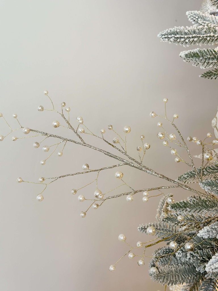 Rama de perla con escarcha