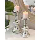 Set de 2 Candelabros de Mercury Glass redondos