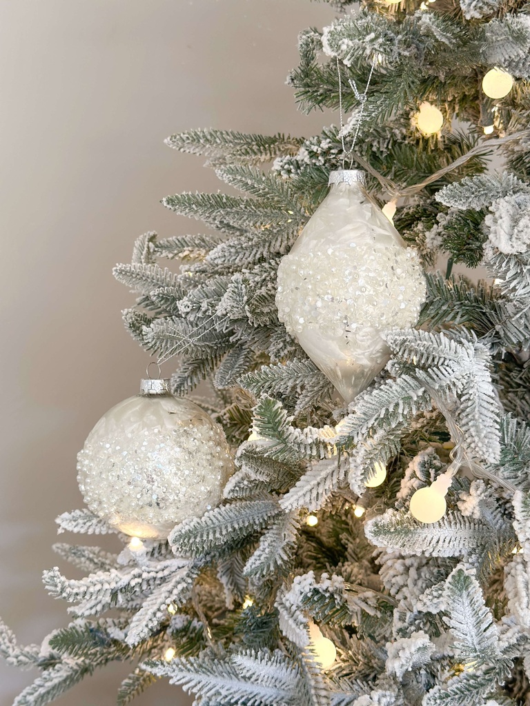 Set de 2 Esferas Navideñas Perla