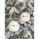 Set de 2 buhos fluffy blancos