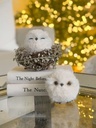 Set de 2 buhos fluffy blancos