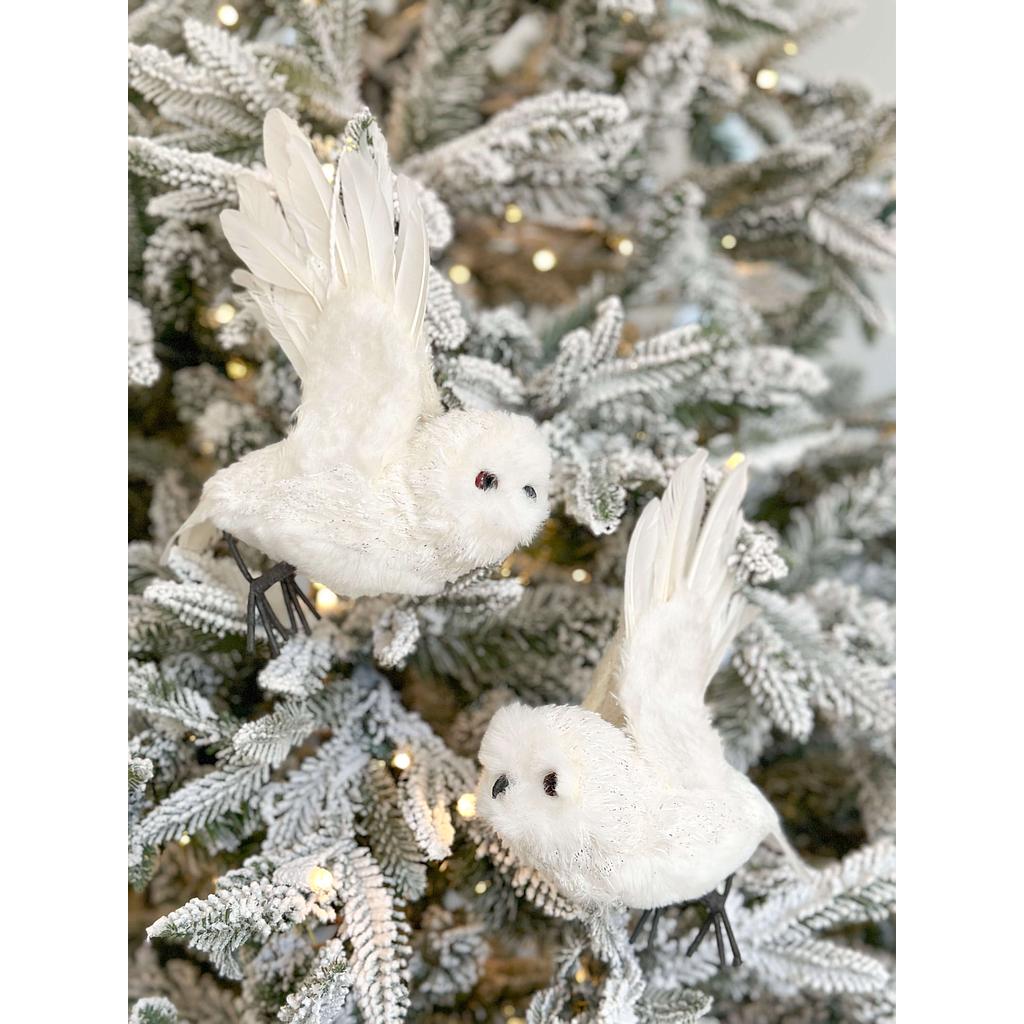 Set de 2 búhos voladores blanco