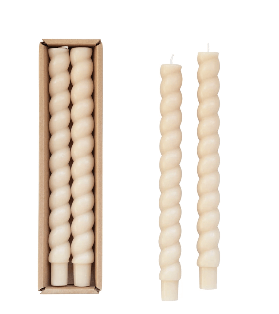 Set de 2 candelas conicas twisted
