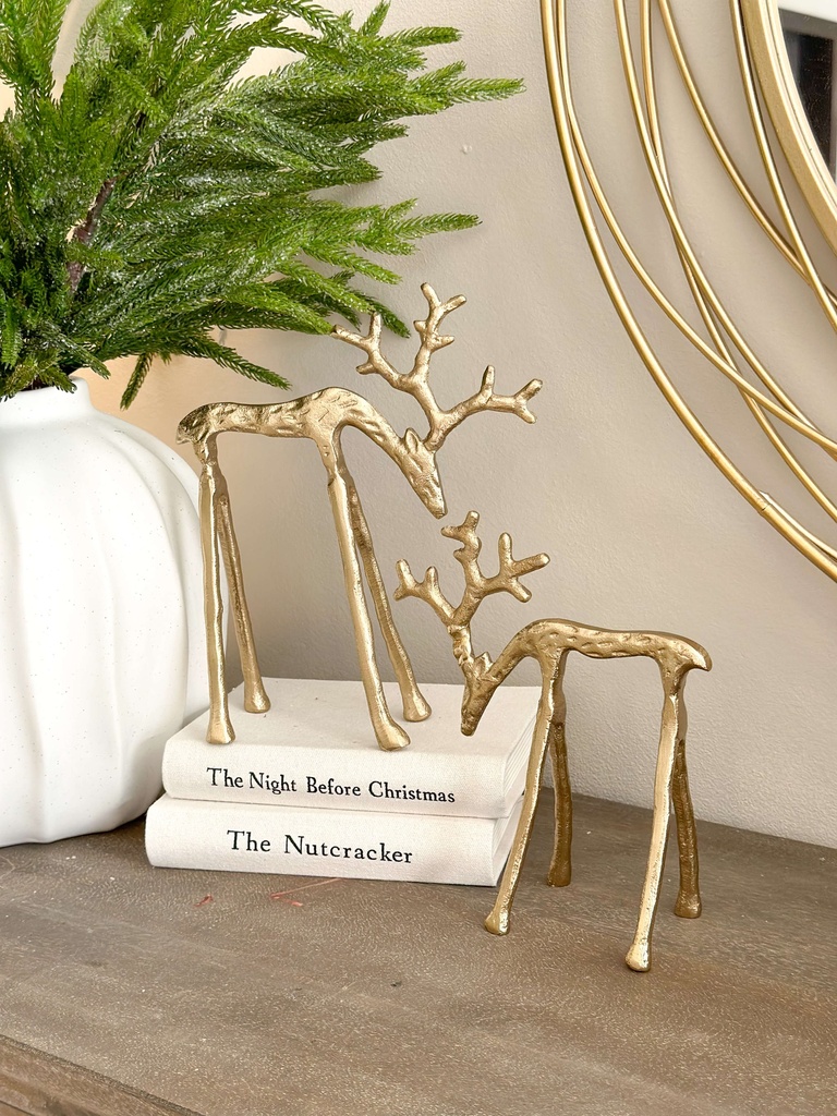 Set de 2 venados dorados modernos de metal