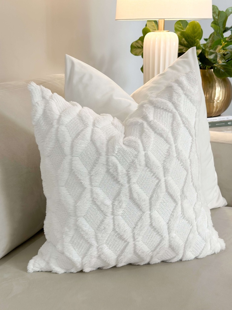 Forro de cojin blanco X