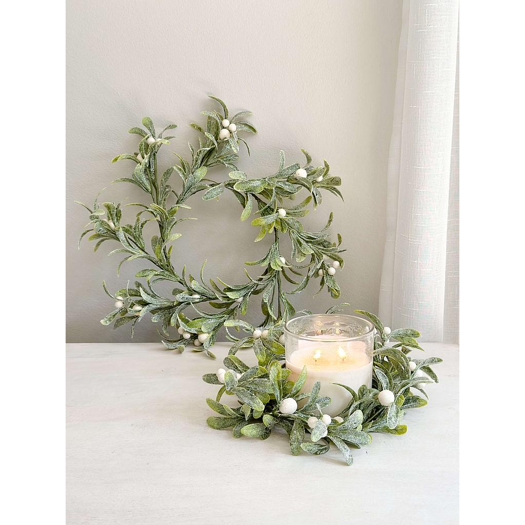 Corona Mistletoe Escarchada (2 Tamaños)