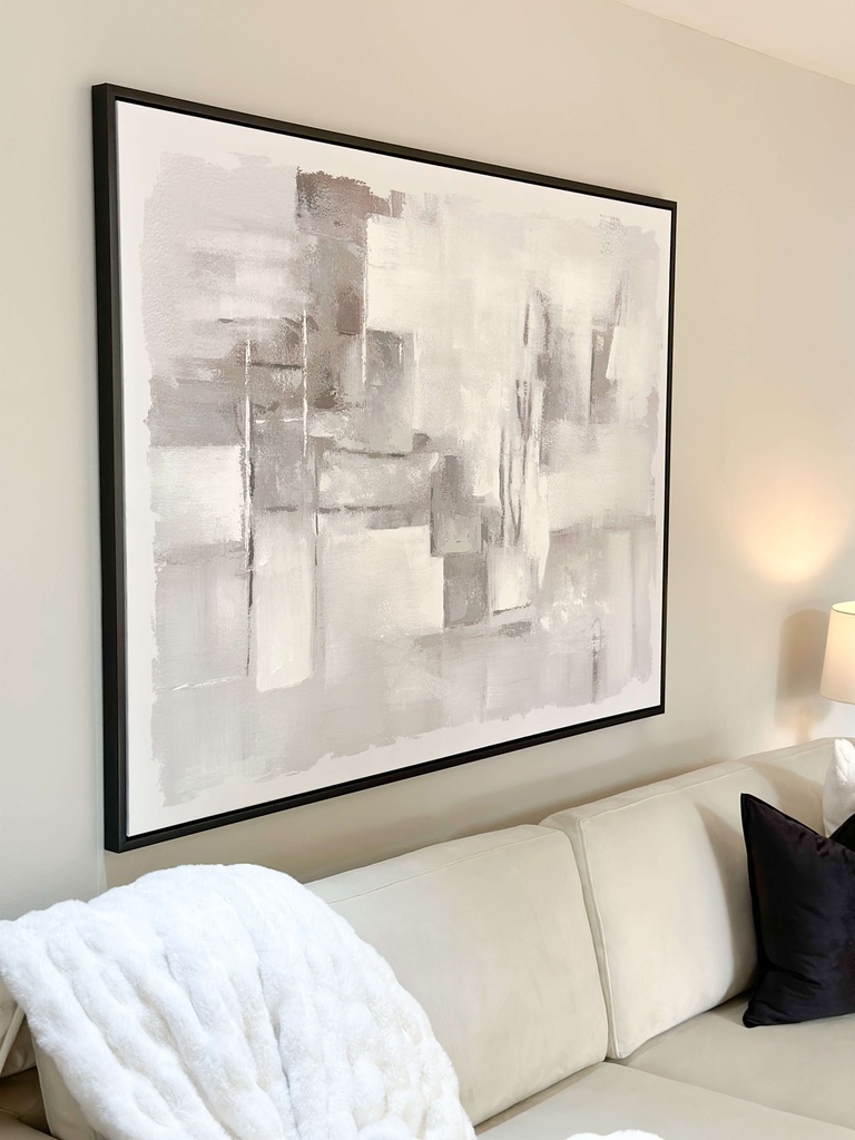 Cuadro oversized blanco, gris y negro