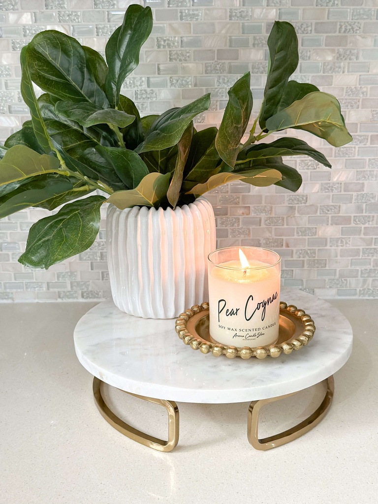 Plato de Marmol pedestal de metal