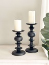 Set de 2 candelabros negros anchos