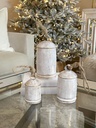 Set de 3 campanas blancas con dorado