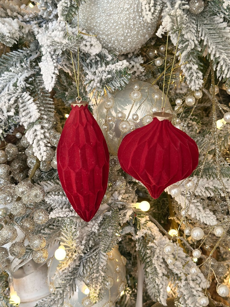 Set de 2 ornamentos rojos