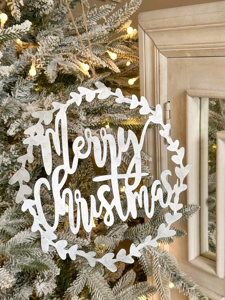 Rotulo navideño plateado