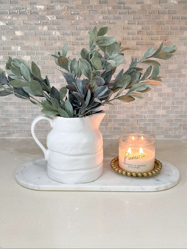 Azafate de marmol ovalado