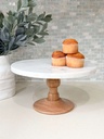 Cake stand de marmol y madera