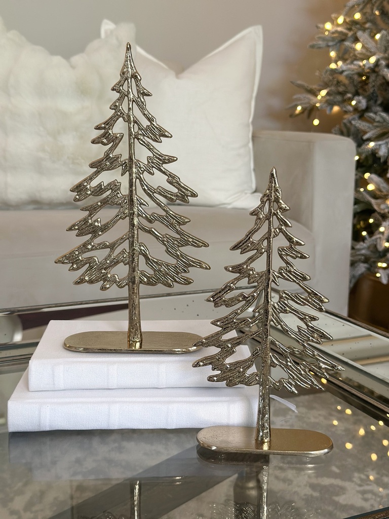 Set de 2 arboles dorados de metal