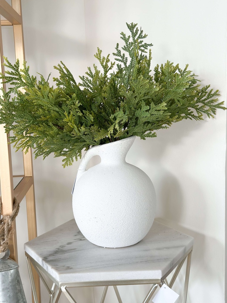 Pichel blanco de terracotta con textura