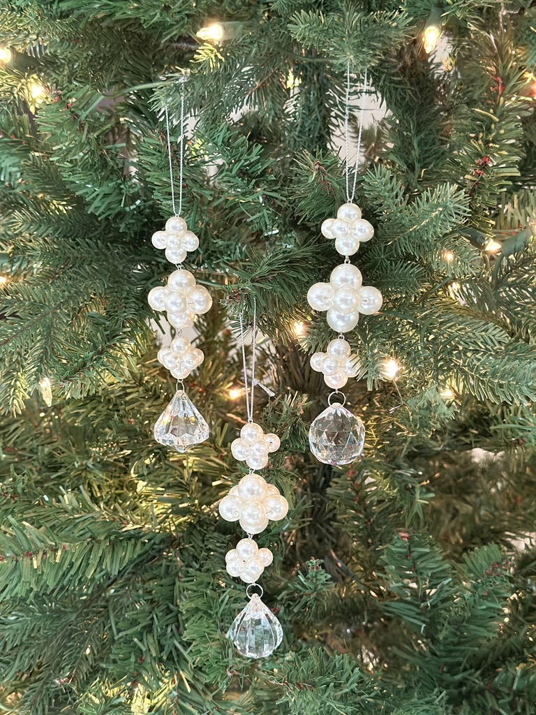 Ornamento de perlas con cristal (3 estilos)